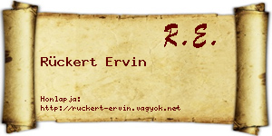 Rückert Ervin névjegykártya