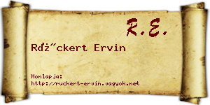 Rückert Ervin névjegykártya